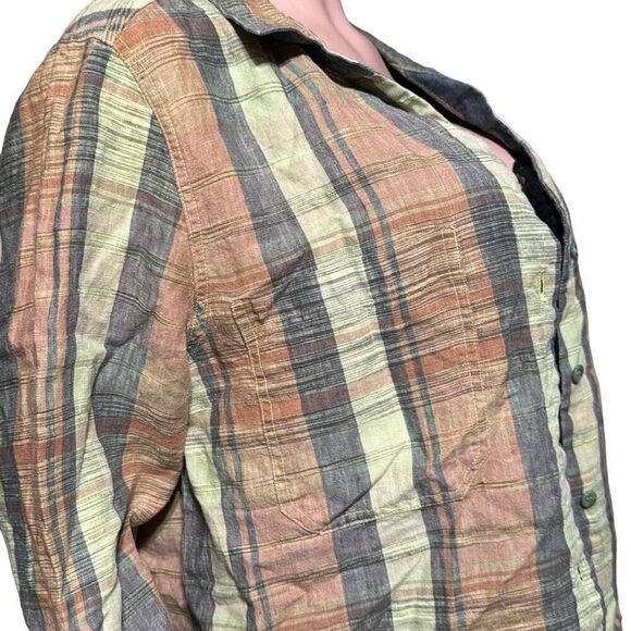 Pulp Linen long sleeve button-up multiple color pocket shirt L - Picture 6 of 6
